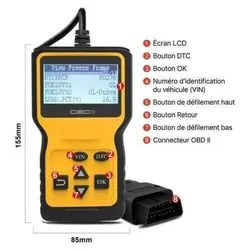 Diag-OBD2 V1 plugged into a vehicle's OBD2 port